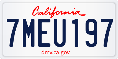 CA license plate 7MEU197