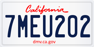CA license plate 7MEU202