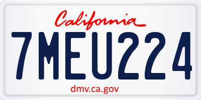 CA license plate 7MEU224
