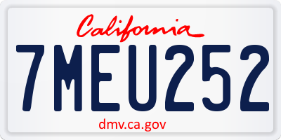 CA license plate 7MEU252