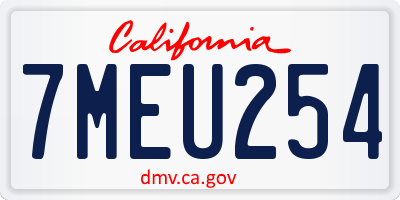 CA license plate 7MEU254