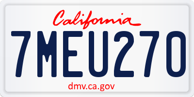 CA license plate 7MEU270