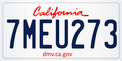 CA license plate 7MEU273