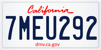 CA license plate 7MEU292