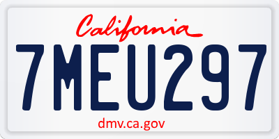CA license plate 7MEU297