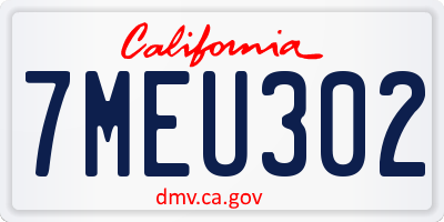 CA license plate 7MEU302