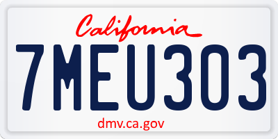 CA license plate 7MEU303