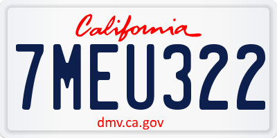 CA license plate 7MEU322