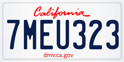 CA license plate 7MEU323