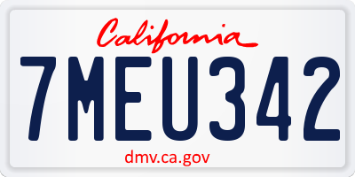 CA license plate 7MEU342