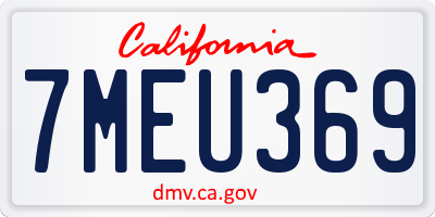 CA license plate 7MEU369