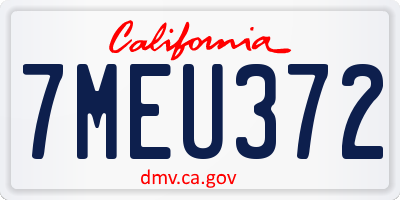 CA license plate 7MEU372