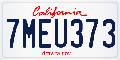 CA license plate 7MEU373