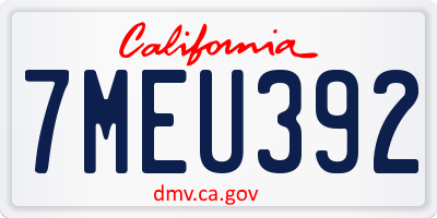CA license plate 7MEU392