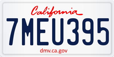 CA license plate 7MEU395
