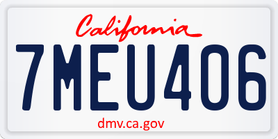 CA license plate 7MEU406
