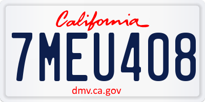 CA license plate 7MEU408