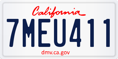 CA license plate 7MEU411