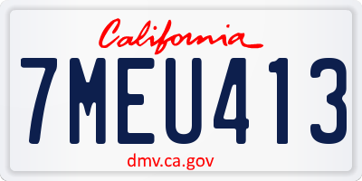 CA license plate 7MEU413