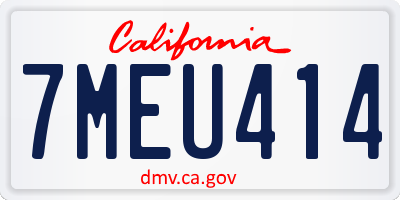 CA license plate 7MEU414