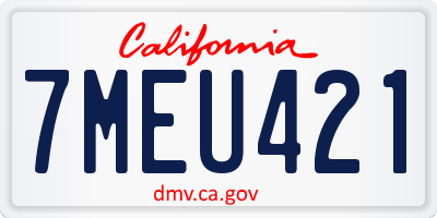 CA license plate 7MEU421