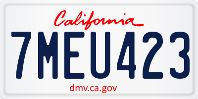 CA license plate 7MEU423