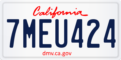 CA license plate 7MEU424