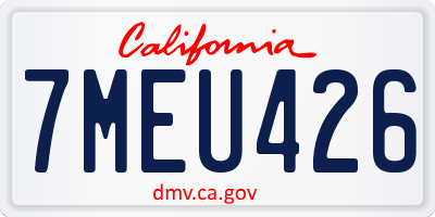 CA license plate 7MEU426