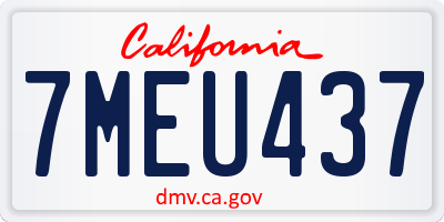 CA license plate 7MEU437