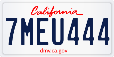 CA license plate 7MEU444