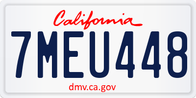 CA license plate 7MEU448