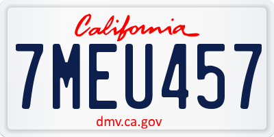 CA license plate 7MEU457