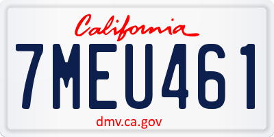 CA license plate 7MEU461