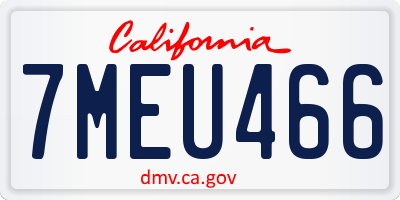 CA license plate 7MEU466