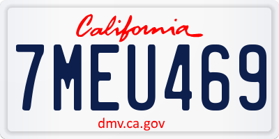 CA license plate 7MEU469