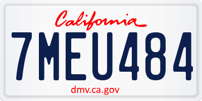 CA license plate 7MEU484