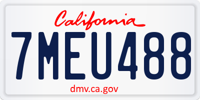 CA license plate 7MEU488