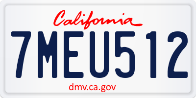 CA license plate 7MEU512