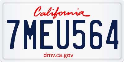CA license plate 7MEU564
