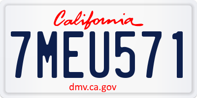 CA license plate 7MEU571