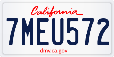 CA license plate 7MEU572