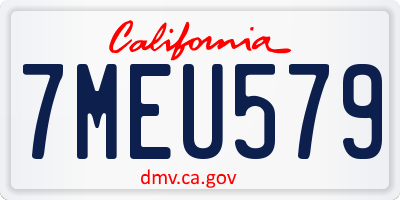 CA license plate 7MEU579