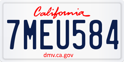 CA license plate 7MEU584