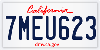 CA license plate 7MEU623