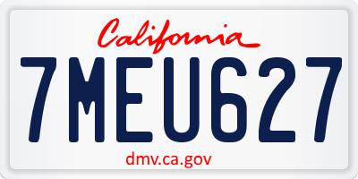 CA license plate 7MEU627