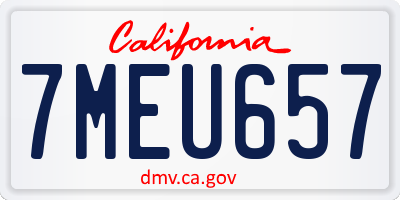 CA license plate 7MEU657