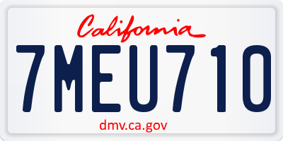 CA license plate 7MEU710