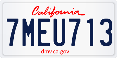 CA license plate 7MEU713