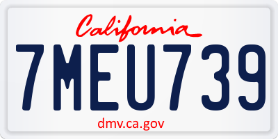 CA license plate 7MEU739
