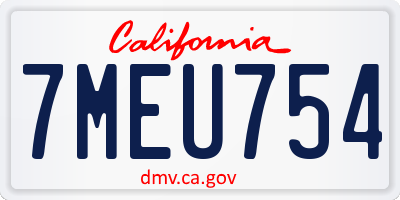 CA license plate 7MEU754